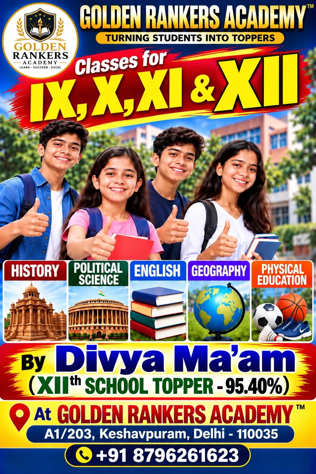 Classes IX to XII poster by Divya Ma’am